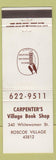 Matchbook Cover - Carpenter's Village Book Shop Roscoe Village IL