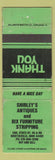 Matchbook Cover - Shirley's Antiques Furniture Bristolville OH WORN