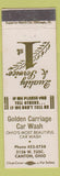 Matchbook Cover - Golden Carriage Car Wash Canton OH