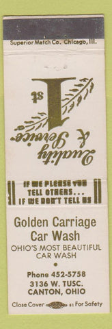 Matchbook Cover - Golden Carriage Car Wash Canton OH