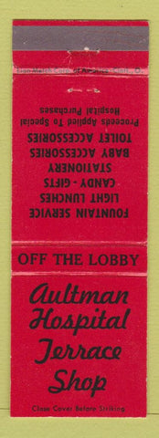Matchbook Cover - Aultman Hospital Terrace Shop Canton OH orange