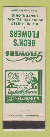 Matchbook Cover - Beck's Flowers Canton OH