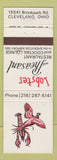 Matchbook Cover - Lobster and Pheasant  Cleveland OH