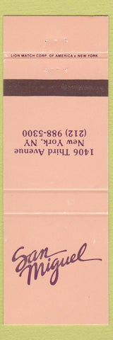 Matchbook Cover - San Miguel New York NY