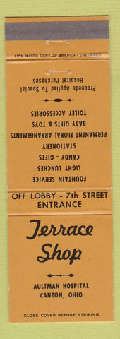 Matchbook Cover - Terrace Shop Aultman Hospital Canton OH