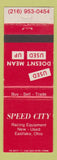 Matchbook Cover - Speed City Racing Equipment Eastlake OH