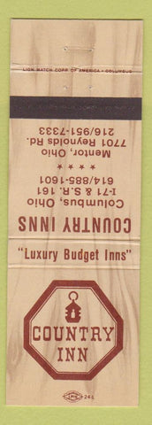 Matchbook Cover - Country Inn Columbus Mentor OH