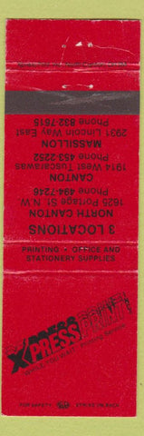 Matchbook Cover - Xpress Printing Canton Massillon OH