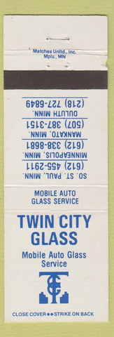 Matchbook Cover - Twin City Glass South ST Paul Minneapolis Mankato Duluth MN