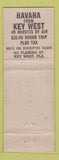 Matchbook Cover - Price Tours Havana Key West FL WEAR
