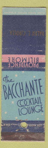 Matchbook Cover - Providence Biltmore Hotel RI imprint WEAR