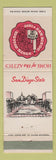 Matchbook Cover - San Diego State University CA Aztecs