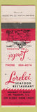 Matchbook Cover - Lorelei Seafood Restaurant Mount Pleasant SC WORN