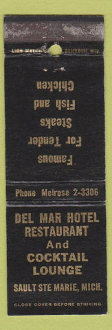 Matchbook Cover - Del Mar Hotel Restaurant Sault Ste Marie MI WEAR