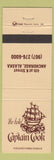 Matchbook Cover - jCaptain Cook Hotel Anchorage AK