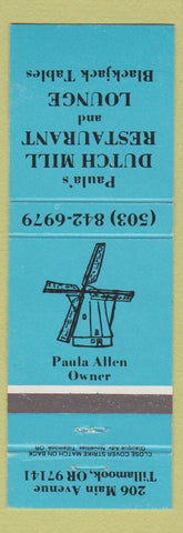Matchbook Cover - Paula's Dutch Mill Restaurant Tillamook OR