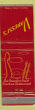 Matchbook Cover - Vanessi's San Francisco CA