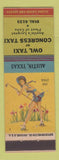 Matchbook Cover - Owl Taxi Congress Austin TX pinup Tony's Tavern