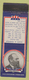 Matchbook Cover - 1930s Diamond Presidents James Garfield WEAR