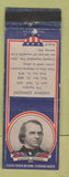Matchbook Cover - 1930s Diamond Presidents Andrew Johnson WEAR