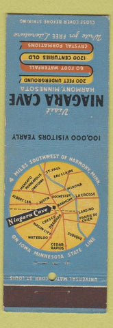 Matchbook Cover - Niagara Cave Harmony MN