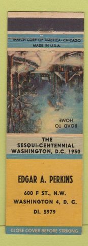 Matchbook Cover - Edgar Perkins Washington DC Match Collector 1950