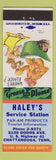 Matchbook Cover - Haley's Service Pan Am oil gas Chattanooga TN