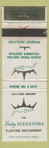 Matchbook Cover - Lady Alexandra Floating Restaurant Vancouver BC WEAR