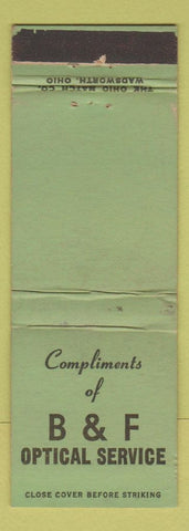 Matchbook Cover - B&F Optical Service