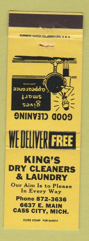 Matchbook Cover - King's Dry Cleaning Laundry Cass City MI WEAR