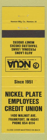 Matchbook Cover - Nickel Plate Credit Union Frankfort IN yellow