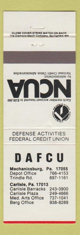 Matchbook Cover - Defense Activities Credit Union Carlisle PA WEAR white