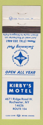 Matchbook Cover - Kriby's Motel Rochester NY