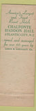 Matchbook Cover - Chalfonte Haddon Hall Atlantic City NJ