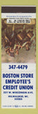 Matchbook Cover - Boston Store Employee's Credit Union Milwaukee WI