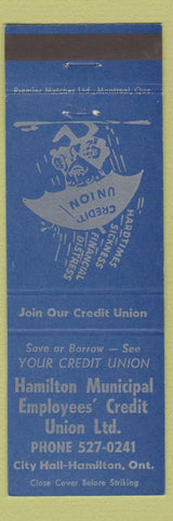 Matchbook Cover - Hamilton Municipal Employees Credit Union ON