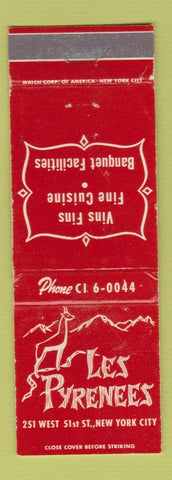Matchbook Cover - Les Pyrenees New York City WEAR