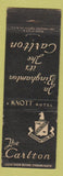 Matchbook Cover - Carlton Hotel Binghamton NY WEAR