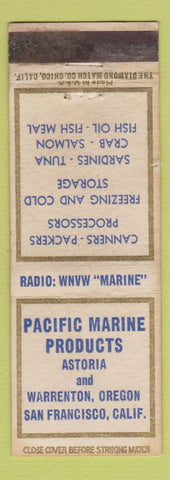 Matchbook Cover - Pacific Marine Astoria Warrenton OR San Francisco Radio WNVW