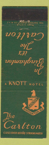 Matchbook Cover - The Carlton Hotel Binghamton NY Knott