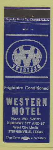 Matchbook Cover - Western Motel Stephenville TX WEAR
