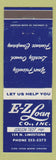 Matchbook Cover - EZ Loan finance Gordon Tiedt