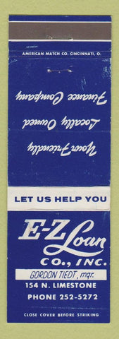 Matchbook Cover - EZ Loan finance Gordon Tiedt