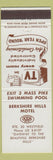 Matchbook Cover - Berkshire Hills Motel Westfield PA