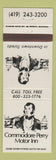 Matchbook Cover - Commodore Perry Motor Inn Toledo OH