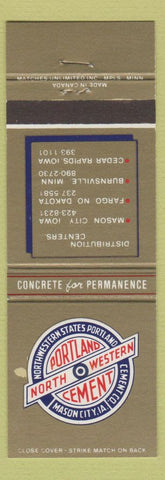 Matchbook Cover - Portland Cement Mason City IA Cedar Rapids Fargo ND