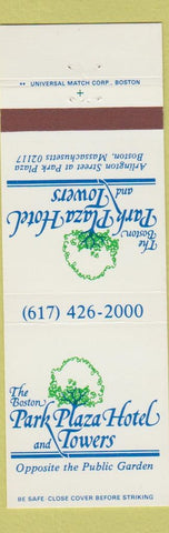 Matchbook Cover - Boston Park Plaza Hotel Boston MA