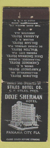 Matchbook Cover - Dixie Sherman Hotel Panama City FL WEAR