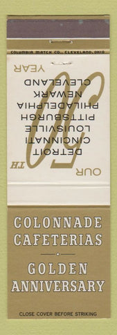 Matchbook Cover - Colonnade Cafeterias Detroit Cincinnati Newark Cleveland