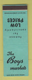 Matchbook Cover - Boys Markets